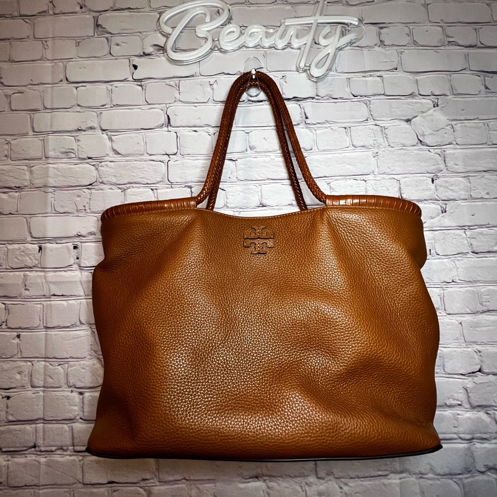 Tory Burch Taylor Tote Large Carryall Shopper Desert Spice Tan Brown